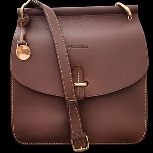 Dooney & Bourke Mahogany Brown Florentine Toscana Leather Saddle Bag EXCELLENT!